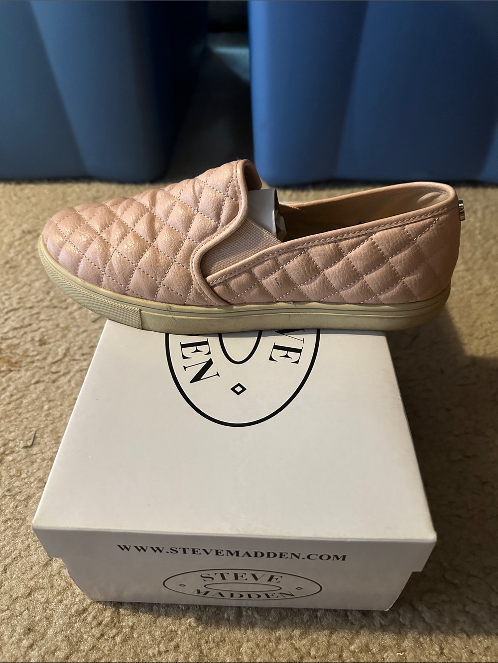 Steve Madden Quilted Slip-On in Light Pink
